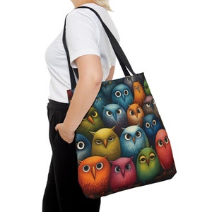 Personalized Owl Tote Bag (AOP),Everyday Tote Bag, Gift for Owl Lovers