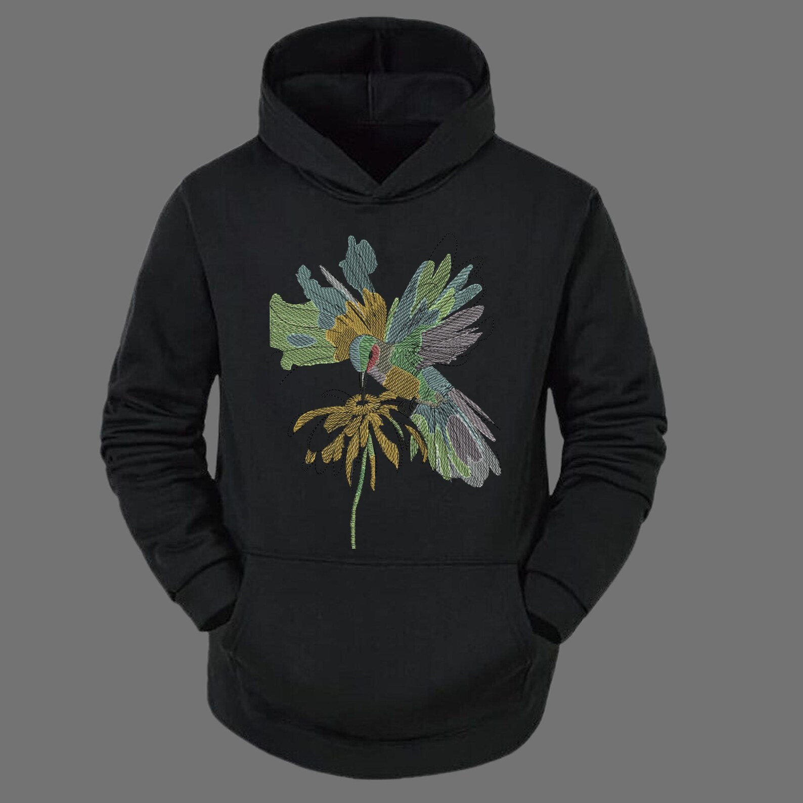 Floral Hummingbird Machine Embroidery Design, Bird of Paradise ...