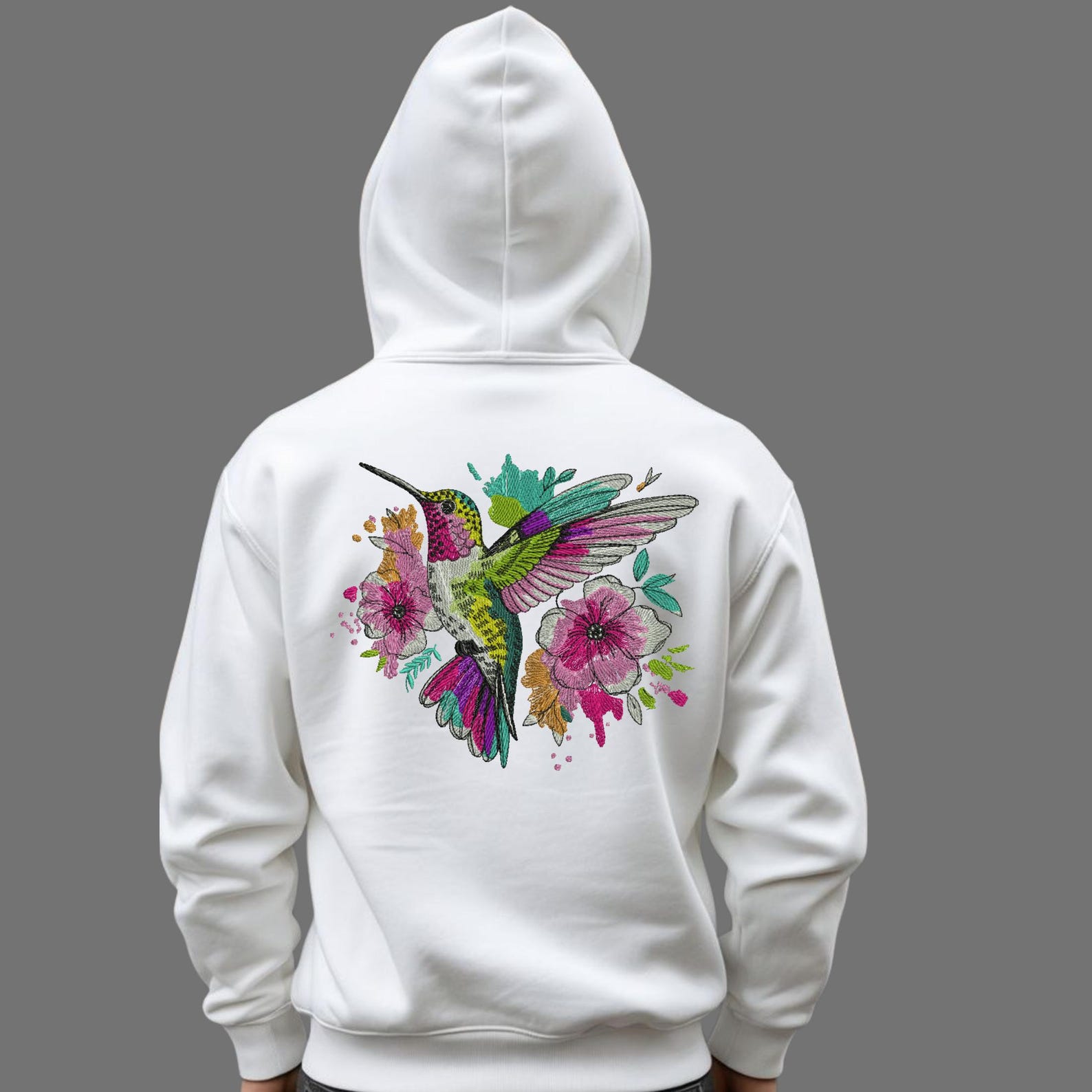 Floral Hummingbird Machine Embroidery Design, Bird of Paradise ...