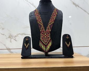 African Necklace | Beaded Jewelry Gift for Women | Birthday, Anniversary, Special Occasion, Boho Style Necklace