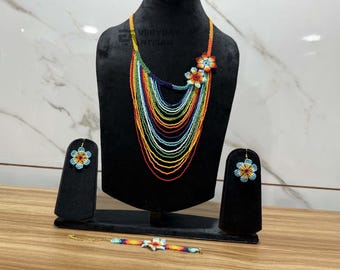 Handmade African Beaded Necklace: Boho Jewelry Gift for Women