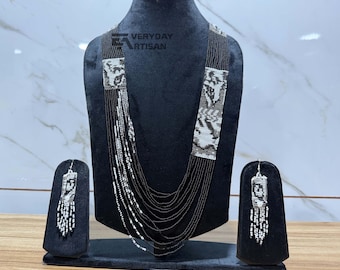 Handmade Beaded African Necklace: Boho Jewelry Gift for Women