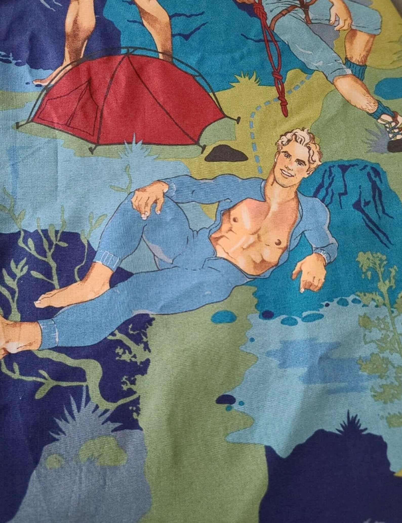 Alexander Henry Outdoorsy Type Outdoor Hunks Fabric Camping Etsy