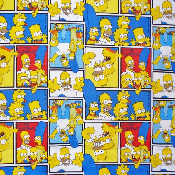 Simpsons Fabric  / Blocks  / Homer, Marge, Bart, Lisa, & Maggie