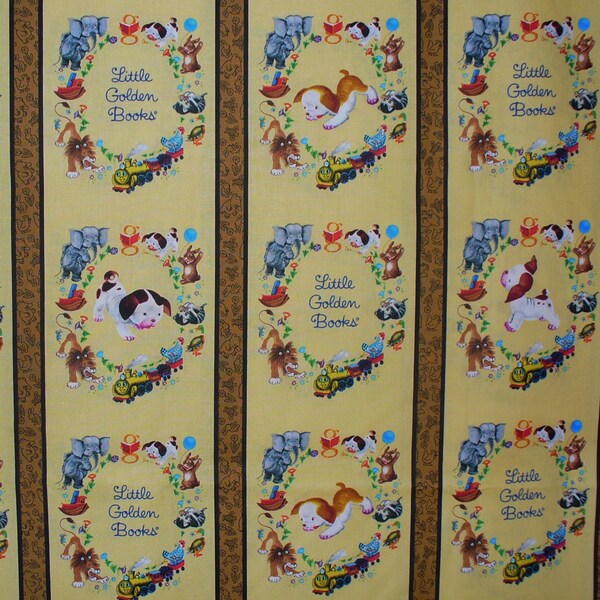 Pokey Little Puppy Fabric / OOP / Little Golden Books / 33" by 44"