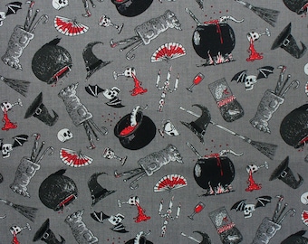 Oddities Fabric, Oddities Icons, By the Yard, Elizabeth's Studio, Cotton