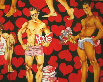 Alexander Henry Valentine Hunks, Looking For Love, On Black, Yard, Cotton