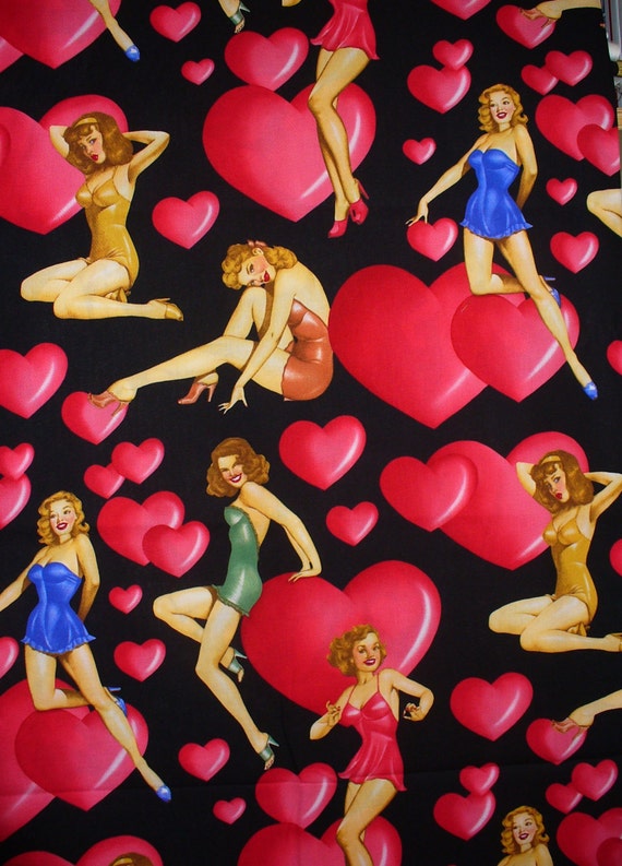 Valentine Fabric Alexander Henry Valentine Pin Ups Vargas Girls 2003 Collection Pin Up Girls Retro Pin Ups By The Yard Cotton Fabric Valentine Fabric Alexander Henry Valentine Pin Ups Vargas Girls 2003 Collection Pin Up Girls Retro Pin Ups By The Yard Cotton Fabric