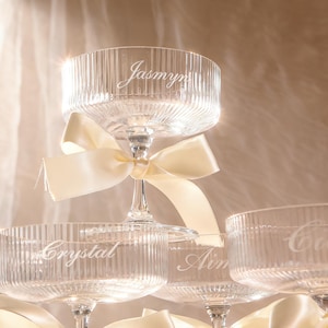 Personalized Engraved Champagne Glass | Champagne Glass Gift for Bridesmaid | Custom Martini Glasses | Christmas Gift for her