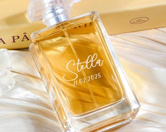 Personalized Wedding Perfume Bottle | Custom Wedding Logo Design | Engraved Perfume Wedding Jewelry | Wedding Gifts for her