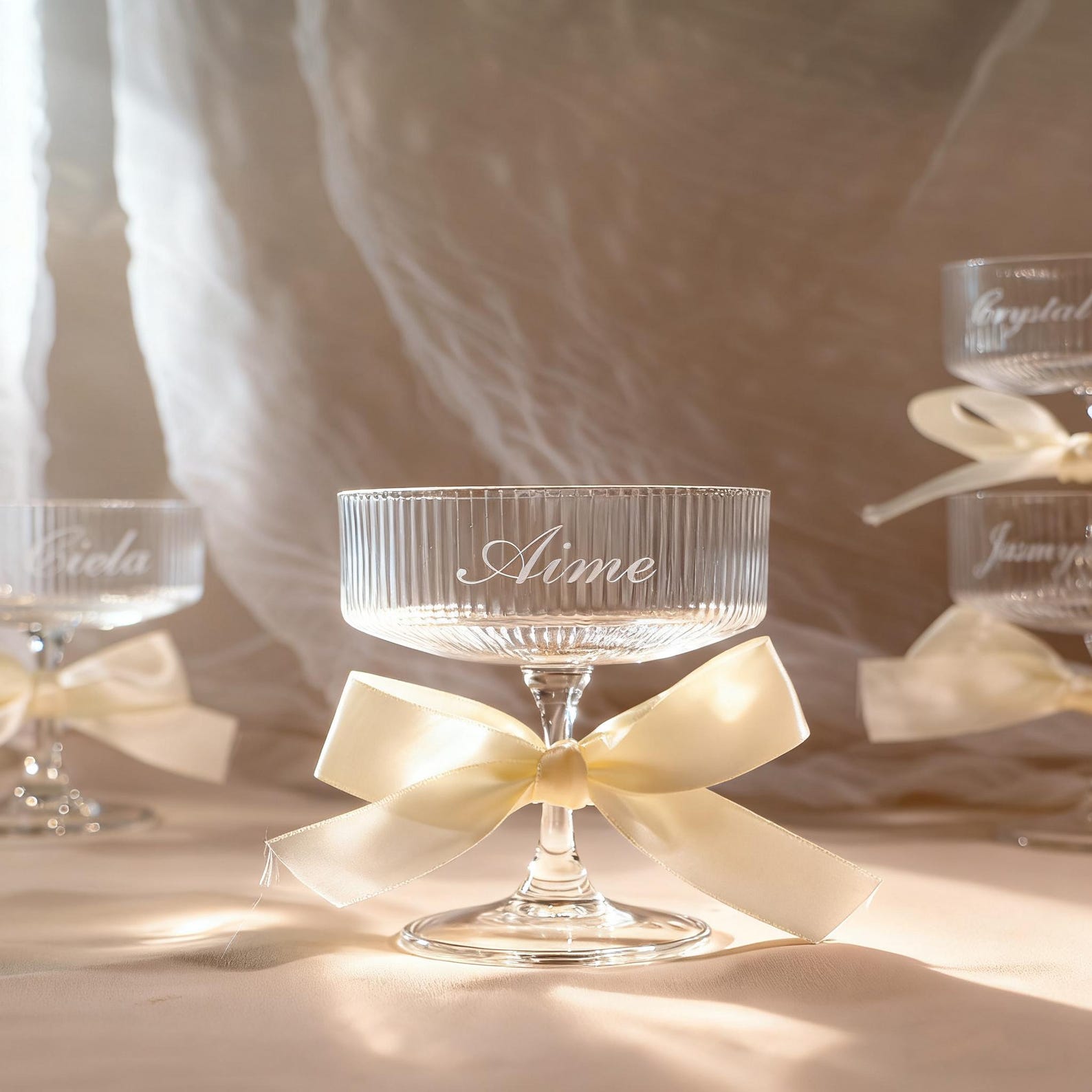 Personalized Engraved Champagne Glass | Champagne Glass Gift for Bridesmaid | Custom Martini Glasses | Christmas Gift for her - F 6