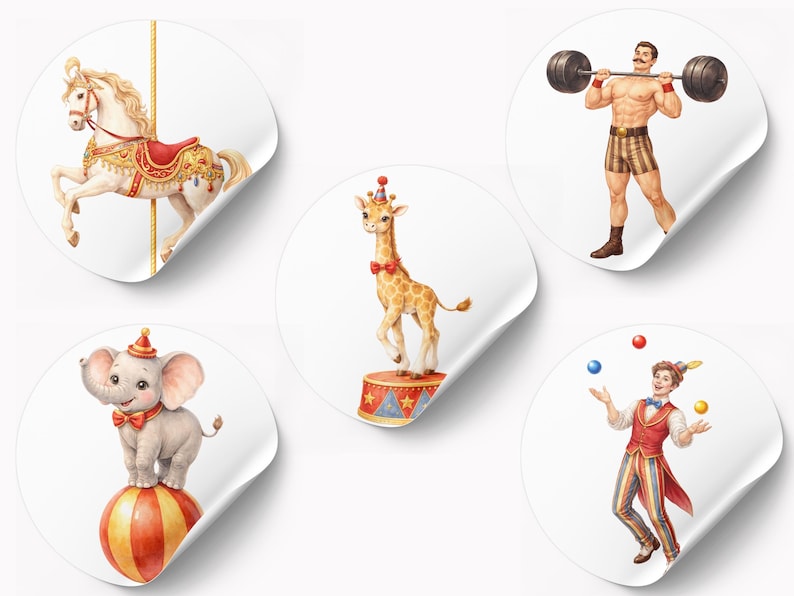 Carnival Tales Clipart Bundle – Transparent PNG Watercolor Circus ...