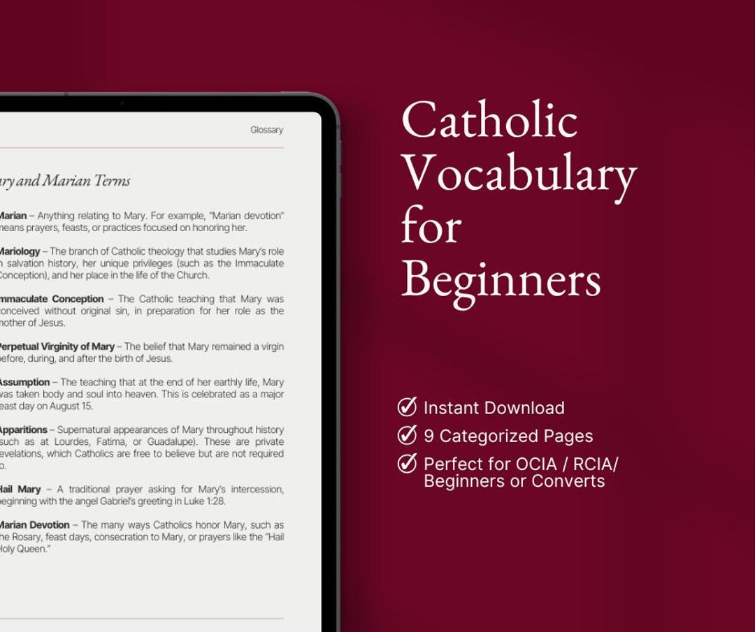 Rcia Handbook.pdf Catholic Glossary Printable, RCIA Vocabulary Guide for Beginners ...