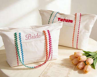 Custom Tote bag,Corduroy Gift bag,Name Tote Bag,Bridesmaid gift bag,Embroidered Name Bag,Gift for Her,Bachelorette Gifts,Monogram Tote Bag