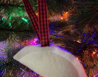 BUFFALO PLAID Felt PIEROGI Ornament Black/Red Ribbon; Decoration, Gift, Stocking Stuffer, Secret Santa, Party Favor, Free Recipe