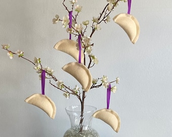 EASTER Felt PIEROGI Ornament with Dark Purple Ribbon; Decorations to Hang on Your DIY Easter Pierogi Tree;  Gifts, Party Favors; Free Recipe