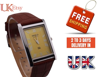 Vintage Seiko Slim Quartz Gentlemen's Wrist Watch Comes With New Battery, New Strap