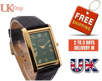 Vintage Seiko Slim Quartz Gentlemen's Wrist Watch Comes With New Battery, New Strap