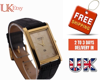 Vintage Seiko Slim Quartz Gentlemen's Wrist Watch Comes With New Battery, New Strap