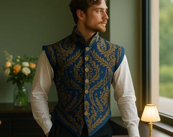 Men’s Renaissance Brocade Vest | Tudor Pirate Jerkin