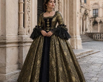 victorian gold dress Prom Dress