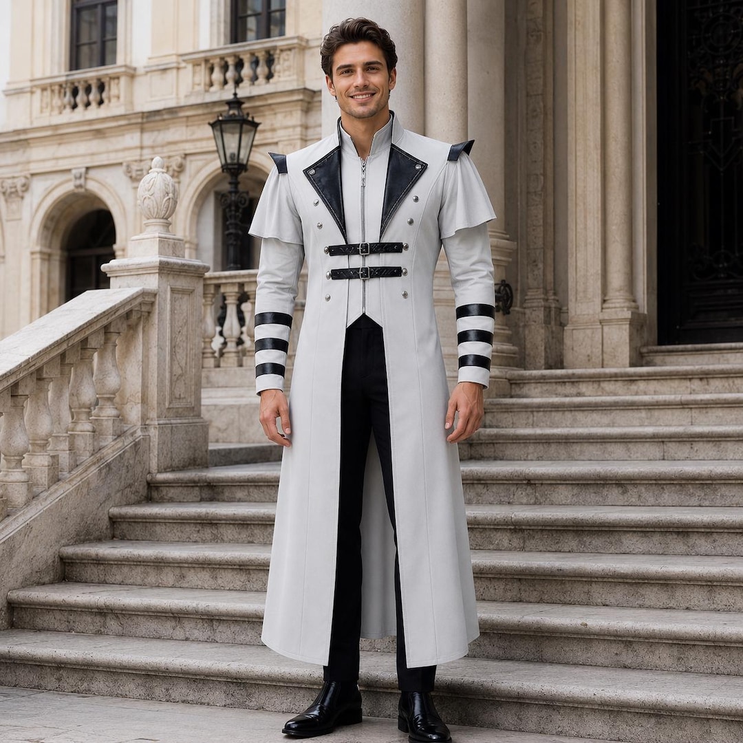Men's Gothic Steampunk Coat: Faux Leather Assassin Trench