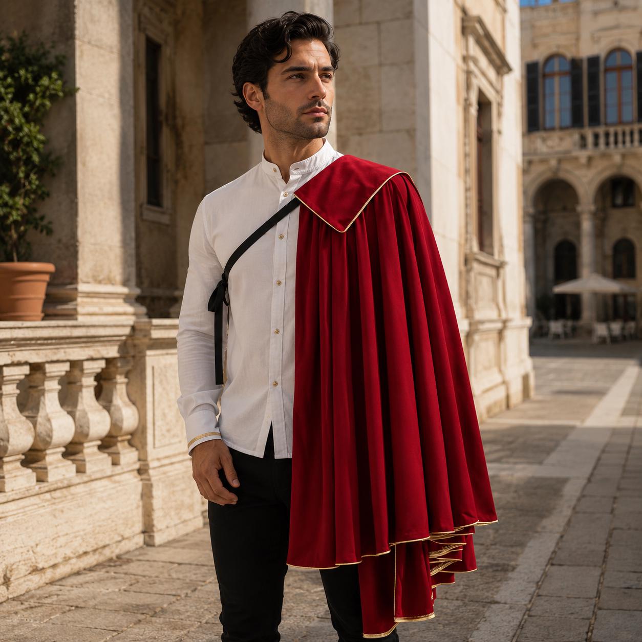 Tudor Renaissance Half Cape – Medieval Noble Shawl, Costume Cloak