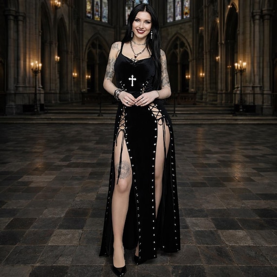 black velvet dress goth Gothic Velvet Gown