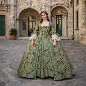 green colonial dress A Dress from 1770