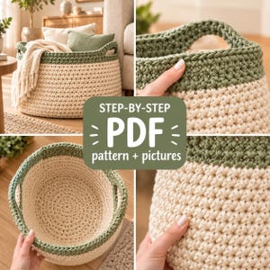 Crochet Storage Basket Pattern PDF, Rectangular Storage organizer (Digital Download)