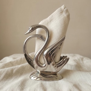 Vintage French Swan Letter Holder, Silver Swan Desk Organizer, Mid Century Desk Letter Rack, Swan Mail Holder Desk Decor