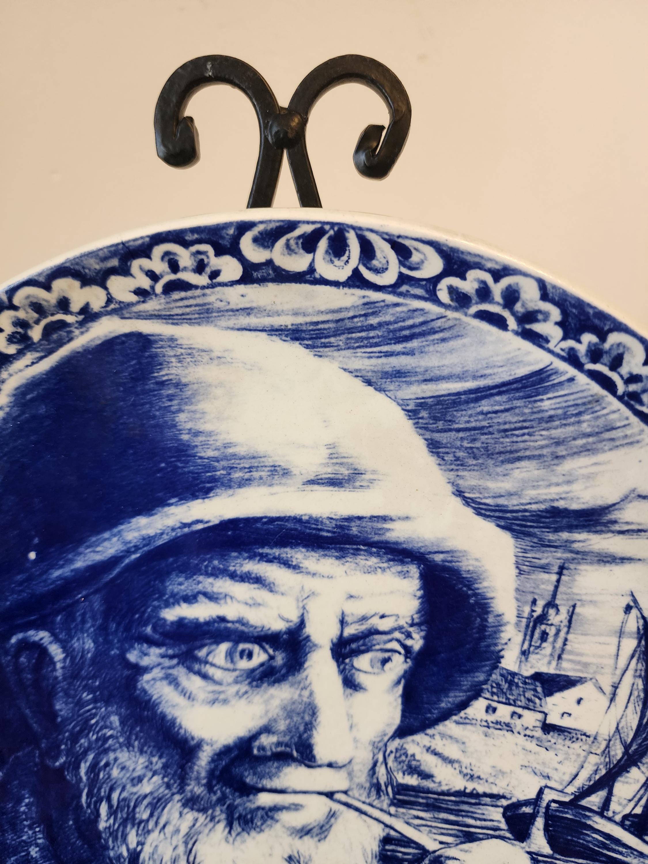 Boch Freresプレート Boch Frères Delft Plate, Belgian Blue and White Pottery, Vintage