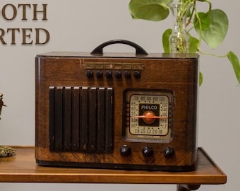 Bluetooth Converted Vintage 1930s Philco Wooden Radio - Pre-war Decor