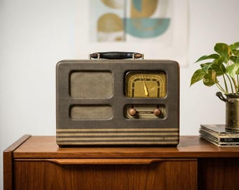 Bluetooth Converted Vintage Stomberg-Carlson Radio | Mid-Century Art Deco Tabletop Decor