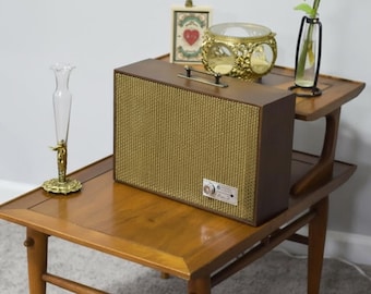 Altavoz GE Porta-Fi vintage convertido a Bluetooth / Altavoz retro de madera maciza de los años 60 /