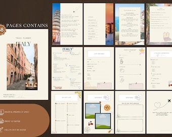 Italy Travel Journal & Planner: Printable Vacation Itinerary (PDF)