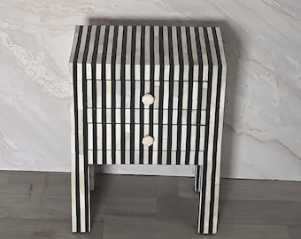 Handmade bone Inlay flower pattern bedside