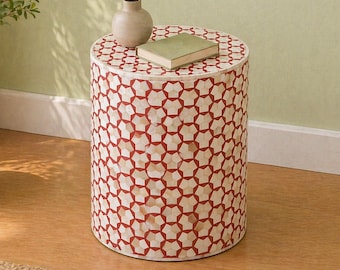 Handmade wooden bone Inlay side table
