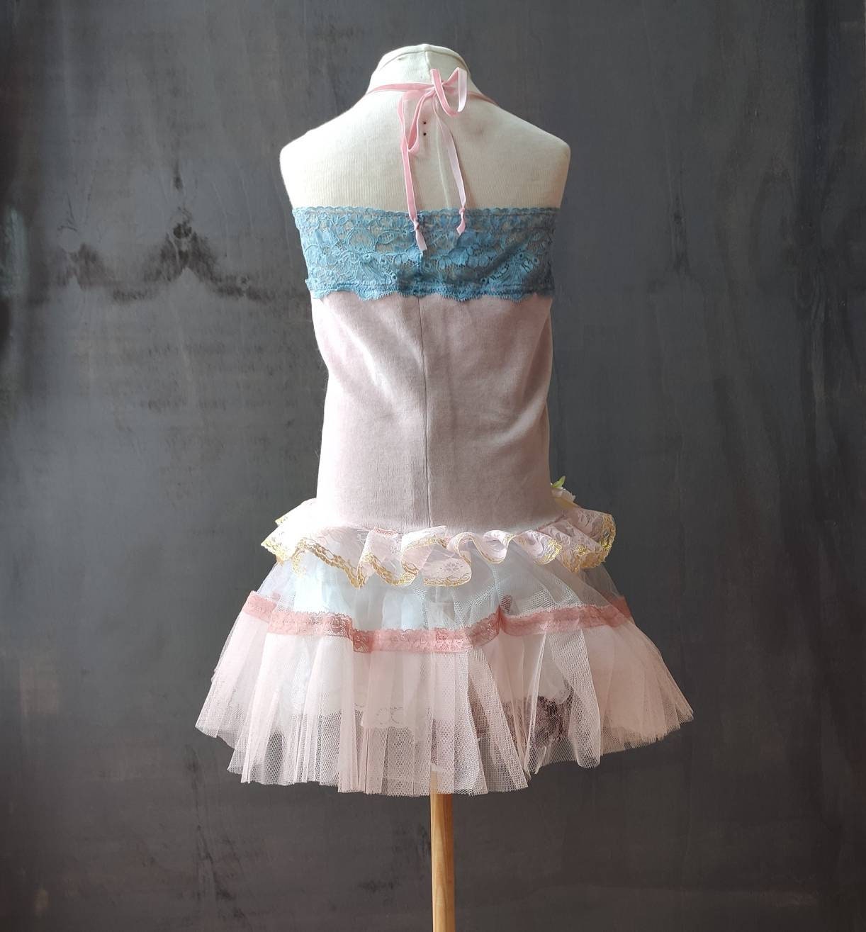 アンティーク雑貨 Vintage tutu dress with original rose . アンティーク雑貨 Vintage tutu dress with original rose