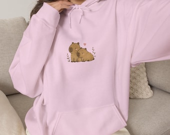 Cute Capybara Hoodie, Kawaii Capybara Sweatshirt, Minimal Animal Hoodie, Cozy Hoodie, Capybara Lover Gift, Unisex Hoodie