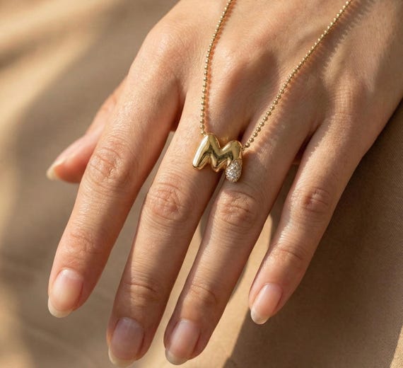 Personalized Initial Necklace, Custom Letter Pendant, Christmas Gift