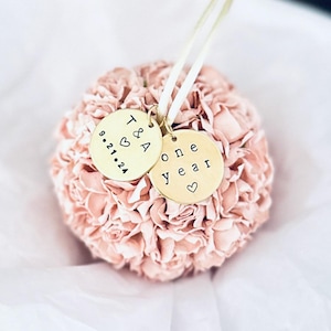 Personalized Paper Flower 1st Anniversary Ornament - Custom Date & Initials
