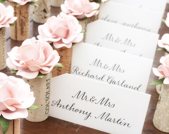 Winery Wedding Place Card Holders | Vineyard Theme Bridal Shower | Blush Pink Rose Wedding Table Decorations