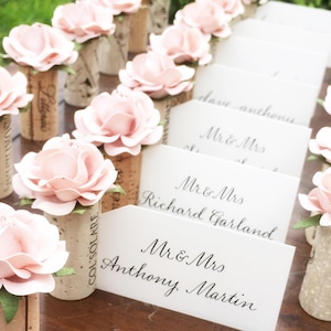 Winery Wedding Place Card Holders | Vineyard Theme Bridal Shower | Blush Pink Rose Wedding Table Decorations