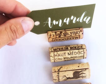 Vintage Wine Cork Place Card Holders | Perfect for winery theme bridal showers, bachelorette party, wedding receptions & tasting parties!