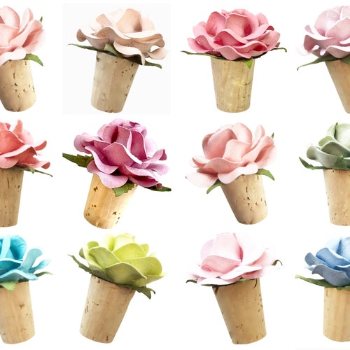 Wine Bottle Stoppers Blush Wedding Favors Bridal Shower Etsy