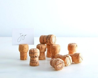 Champagne Cork Place Card Holders | Wine Theme Wedding Name Card Display | Wine Tasting Cards | Classy Winery Bachelorette Party