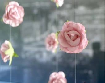 DIY Hanging Flower Garland | Lavender Wedding Decor | Paper Flowers | Wedding Flower Backdrop Wall | Bridal Shower Decorations