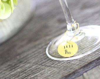 Bridal Shower Wine Glass Charms | Personalized Bachelorette Party Favors | Wine Lover Hostess Gift | Wine Tasting Party Gifts