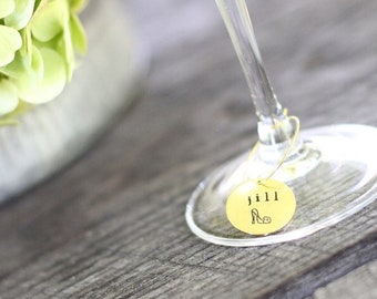 Personalized Wine Glass Charms | Winery Bachelorette Party Favors | Classy Wine Tasting Party | Wine Theme Bridal Shower | Custom Glass Tags